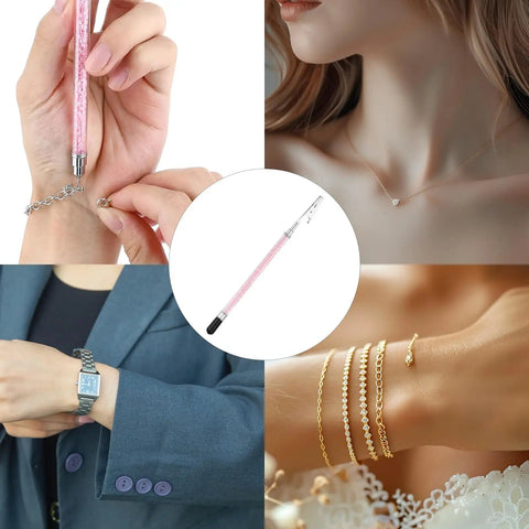Stainless Steel Jewelry Helper Tool for Quick Wearing and Dismantling with 197mm Extendable Design and Scratch Resistant Clips
