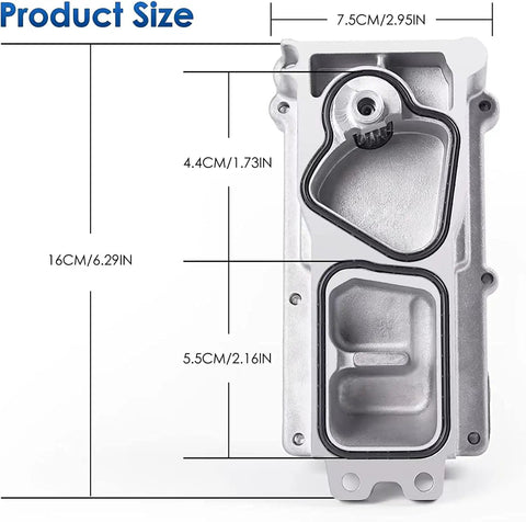 Heavy Duty Turbo Actuator For 6 7L Diesel Dodge Ram 2013-2018, Holset HE300VG HE351VE, detailed size dimensions diagram