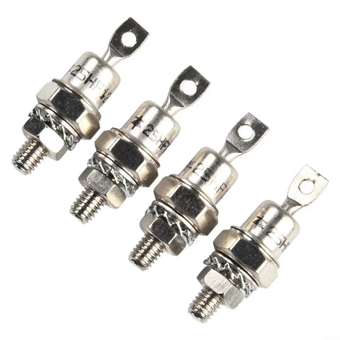 Two Pack High Performance 25HFR120 And 25HF120 Diode Kits showing four durable metal diodes with screw mounts for welding and motor control.