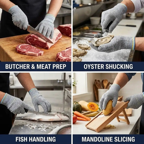 Level 9 Cut Resistant Kitchen Gloves With HPPE Food Grade Materials For Meat Cutting And Mandoline Slicing Pro Grade Protection For Butchers Fishmongers And Oyster Shuckers Small Size