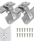 Two Pack Adjustable Concealed Pie Cut Cabinet Hinge 34390710 Heavy Duty Silent Self Closing Hardware with screws for easy install.