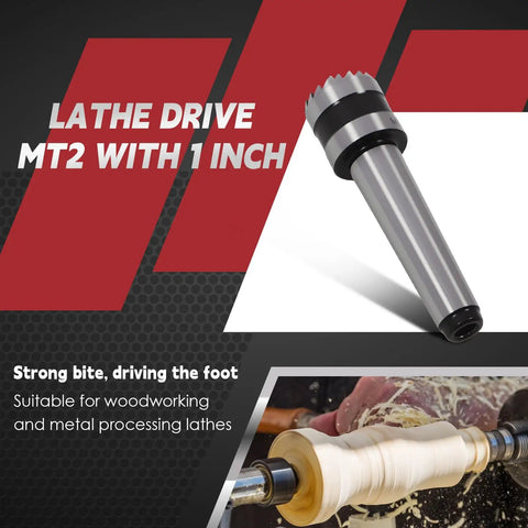 2MT 1-Inch Crown Spur Drive Center For Wood Turning Lathe With Killer Bite And Positive Drive Durable Alloy Steel Construction