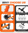 72 Inch Rotary Cultivator Tool Hand Tiller For Gardening 2 In 1 Garden Cultivator With Adjustable Handle features infographic