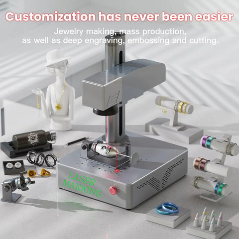 Dope Dual Lens 20W Fiber Laser Marking Machine For Metals Jewelry And Plastics Lightburn Compatible Engraver with accessories