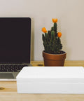 10 Pack High Density Foam Mailing Boxes For Tempered Glass Film And Phone Shell Packaging on desk with laptop and cactus