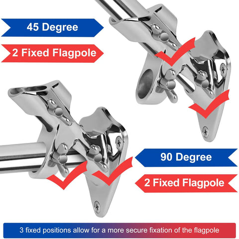 Marine Grade 316 Stainless Steel Flag Pole Holder Mount For Outdoor Homes And Yards Heavy Duty Flagpole Bracket With Mirror Polished Finish