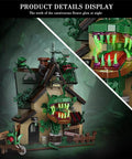 Carnivorous Plant House Building Block Set For Adults, Street Scene MOC Kit With 1128 Pieces, glowing teeth detail