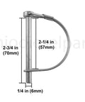 Rock Solid Stainless Steel PTO Round Shaft Locking Trailer Hitch Pin 1/4 Inch Diameter By 2 1/4 Inch Length Pack Of 3 Rust Proof Auto Hardware.