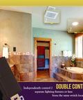 Double Paddle Decorator Switch Dual Rocker Single Pole Clamp Back Insertion Copper Wires Only 15 Amp 120 277 VAC Brown installed in bathroom