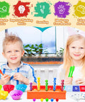 Kickstart Early Math Skills With This Awesome Color Sorting And Counting Toy Set For Toddlers; kids sorting colorful beads into tubes.
