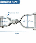 Heavy Duty Chain Link Fence Gate Hinge Kit 1-3/8 To 2-3/8 Inch Galvanized Steel dimensions diagram showing thickness and width
