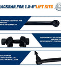 Ford 1.5-8 Inch Lift Adjustable Front Track Bar For F250 F350 Super Duty 4X4 Suspension Forged Steel Front Axle Stabilizer Upgrade For Off Road Toughness And Precise Alignment, forged steel black track bar