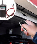 Rock Solid Permanent Magnet Dc Motor 12 24 Volt 30 Watt Ultra Compact Reversible Drive with wires in a garage door setup.