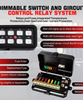 8 Gang RGB Toggle Switch Panel With Momentary Pulsed Memory, Auto Dim, On Off LED Touch Box for Universal Relay System, 12/24V IP65 Waterproof