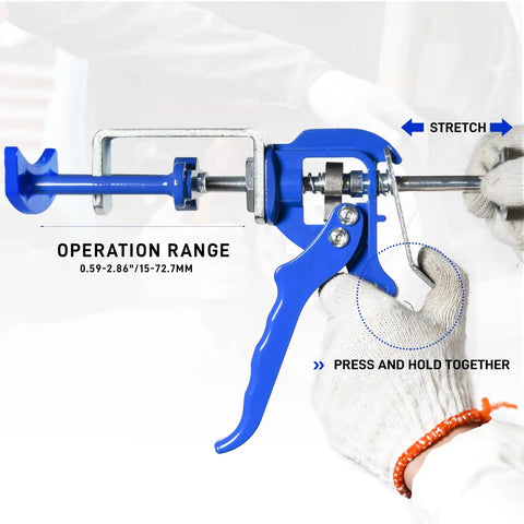 Dual Piston Brake Caliper Compressor Tool For Automotive Brake Pad Replacement With Easy One Hand Squeeze tool in hand