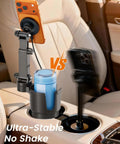 MagSafe Car Charger Cup Holder Mount For iPhone 17 Pro Max And iPhone 16 15 14 13 Series, 15W Wireless Fast Charging With Magnetic Alignment, Adjustable Car Mount With Large Cup Base, Black Gray showing stable installation in car.