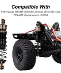 Long Travel Aluminum RC Shocks 59mm Eye To Eye for 1/18 TRX4M TRX4MT Crawler Upgrades with rugged terrain oil dampers