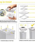Installation of Solar Post Cap Lights 6 Pack For Wood And Vinyl Posts 3.5x3.5 To 5.5x5.5 Outdoor Waterproof Fence Deck Lighting