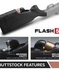 Ambidextrous 12 Gauge Pump Shotgun Buttstock And Forend Combo Pack With Easy No Gunsmithing Install In Black Tough Build