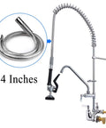 Heavy Duty Flexible Metal Stainless Steel Hose 44 Inch For Commercial Pre Rinse Faucets Replacement With Solid Brass Connector