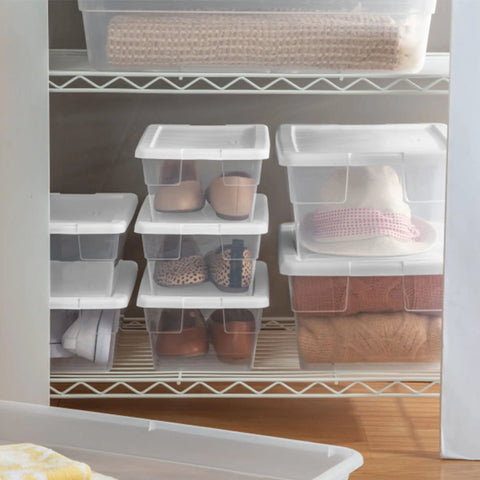 Stackable Clear Plastic Storage Bins 16 Quart 24 Pack Kick Your Clutter To The Curb With These Versatile Household Organizers Perfect For Stashing Gear And Keeping Your Home Base Looking Fresh