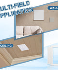 Top Shelf Drywall Access Panel And Wall Hole Cover Fits 12 By 6 Inches shown in wall and ceiling installations for utility access.