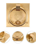 Antique Brass Cupboard Handle Thickened 6cm Ring Pull For Wardrobe, Drawer, Dresser, Cabinet Hardware, detailed front view