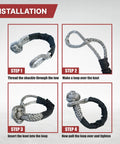 Installation steps for Beefy Soft Shackle Half Inch By 22 Inch 2 Pack 55000 Lb Max Strength Recovery Rope With Sleeves.
