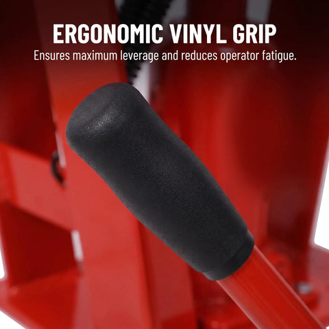Close-up of the ergonomic grip on Heavy Duty 16 Ton Manual Hydraulic Pipe Bender With Eight Dies For One Half To Three Inch Piping