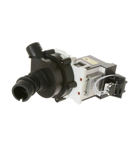 Dishwasher Drain Pump Replacement WD35X20553 for Fast Water Drainage, black plastic and metal parts, quick disconnect plug visible.