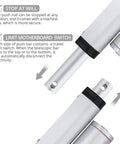 Diagram showing features of 12V Heavy Duty Linear Actuator 330 LBS 1500N Silent Waterproof IP54 with mounting brackets