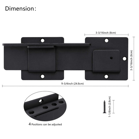 9 Inch Flip Gate Latch Lock With Four Padlock Holes Heavy Duty Four Millimeter Carbon Steel Adjustable Door Latch dimensions