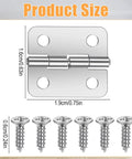 One Hundred Pack Mini Metal Hinges For Jewelry Boxes And Wood Crafts, 19X16 Mm Steel Brackets With 180 Degree Swing shown with screws.