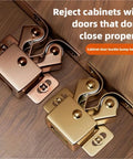 Heavy Duty Double Roller Cabinet Door Catch Set With Screws Red Finish, Strong Hold Cupboard Latch showcased on wooden surface