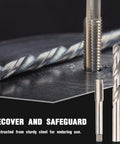 Marvelity 131-piece metric helicoil thread repair kit with steel drills and inserts, front view.