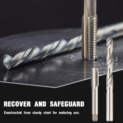 Marvelity 131-piece metric helicoil thread repair kit with steel drills and inserts, front view.