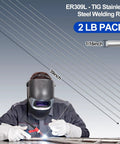 Man welding with ER309L Stainless Tig Welding Rod 1/16 Inch By 39 Inch 2 Lb Pack Pro Grade Filler Wire For Stainless Welds