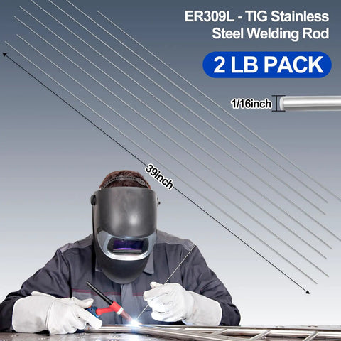 Man welding with ER309L Stainless Tig Welding Rod 1/16 Inch By 39 Inch 2 Lb Pack Pro Grade Filler Wire For Stainless Welds