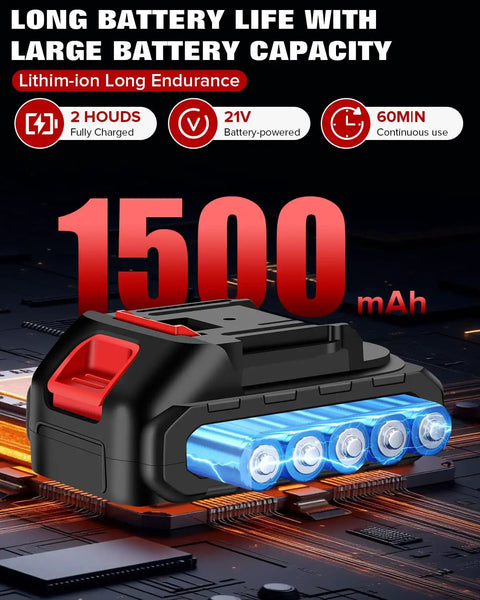 1500mAh rechargeable battery for 2 In 1 Grass Shear And Hedge Trimmer Cordless With Dual Action Blades For Lawn And Shrubs