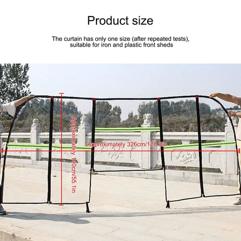 Heavy Duty Electric Tricycle Cover With Windshield And Frame Canopy For All Season Rides Three Wheel Cargo Trike Awning Weatherproof Trike Shield Protective Outer Layer For Ebike Against Debris Bird Droppings And Leaves, approx. 326x140cm