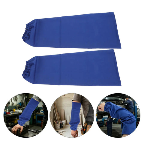 Hella Durable Heat Resistant Welding Sleeves Featuring A Rock Solid Elastic Build For Mechanics Fighting Molten Sparks 17.7 Inch Blue Fireproof Arm Sleeve