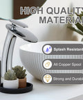 Chrome Waterfall Bathroom Faucet With Single Handle Vessel Sink Brass Lavatory Tap Tall Slanted Body Top Shelf Spa Finish