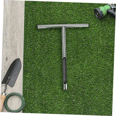 Stainless Steel T Handle Soil Sampler Probe For Lawn And Garden Pro Grade Durable Soil Sample Tool for Grains, Powder, Fertilizer on grass