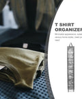 Double Sided Hanging Clothes Organizer Bag Keeps Your Closet Hella Tidy And Super Easy To Grab What You Need For Daily Storage And Simple Home Organization Vibes That Make Your Space Game Strong, grey with t-shirts.