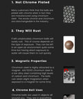 BC Precision chrome steel bearing balls infographic showing four facts and small bearing images.