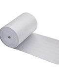 Reflective Insulation Roll With 3mm Foam Core Shield, 16 Inch By 25 Ft Radiant Barrier And Vapor Barrier, unrolled on white background