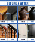 Before and after using All In One Multi Surface Black Paint For Indoor And Outdoor Use No Sanding No Priming Quick Drying For Wood Walls Furniture Cabinets Metal And More 5 Oz on various surfaces.