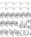 Garage Door Hardware Kit Replacement For 16x7 And 18x7 Doors With Premium White Nylon Rollers Heavy Duty 14 GA Hinges Top And Bottom Brackets Lift Cables And Mounting Screws Ready To Install For Residential Use