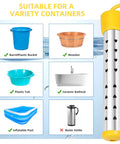 1500W Portable Immersion Water Heater With Digital Lcd Screen And Heavy Duty Stainless Guard suitable for various containers.
