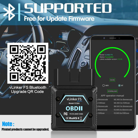 Bluetooth OBD2 Diagnostic Scan Tool For iOS Android And Windows With MS-CAN Pro Protocol, Ford Network Access, smartphone display